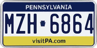 PA license plate MZH6864