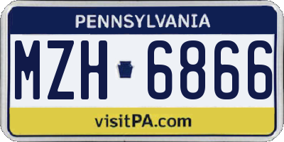 PA license plate MZH6866