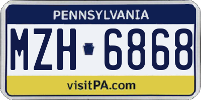 PA license plate MZH6868