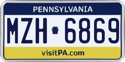 PA license plate MZH6869
