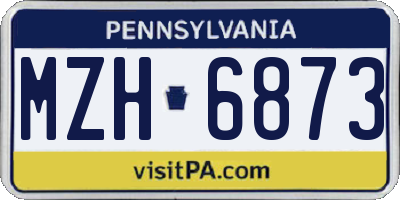 PA license plate MZH6873