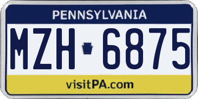 PA license plate MZH6875