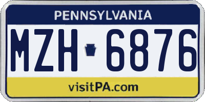 PA license plate MZH6876