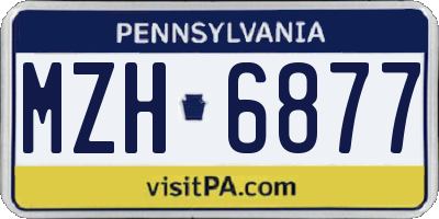 PA license plate MZH6877