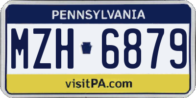 PA license plate MZH6879