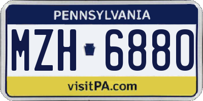 PA license plate MZH6880