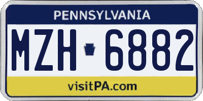 PA license plate MZH6882