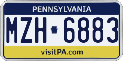 PA license plate MZH6883