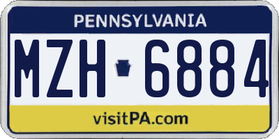 PA license plate MZH6884