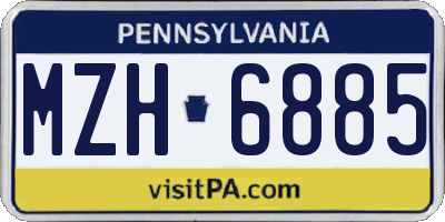 PA license plate MZH6885