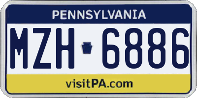 PA license plate MZH6886