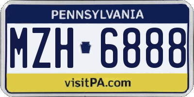 PA license plate MZH6888