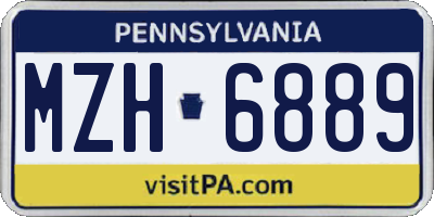 PA license plate MZH6889