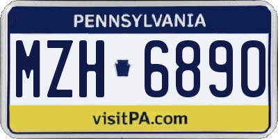 PA license plate MZH6890