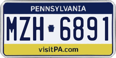 PA license plate MZH6891