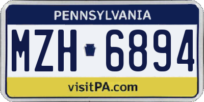 PA license plate MZH6894