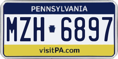 PA license plate MZH6897
