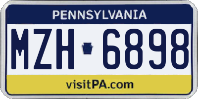 PA license plate MZH6898