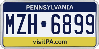 PA license plate MZH6899