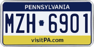 PA license plate MZH6901