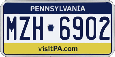 PA license plate MZH6902
