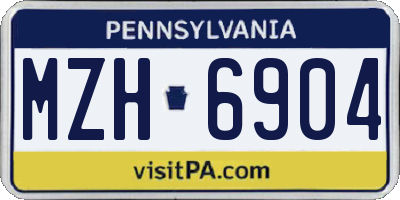 PA license plate MZH6904