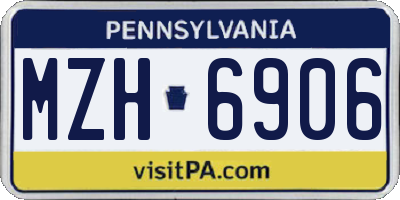PA license plate MZH6906