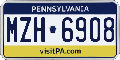 PA license plate MZH6908