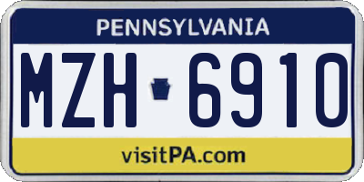 PA license plate MZH6910