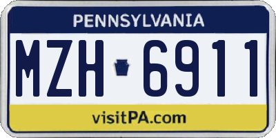 PA license plate MZH6911