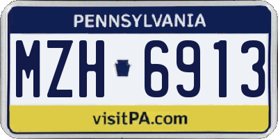 PA license plate MZH6913