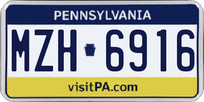 PA license plate MZH6916