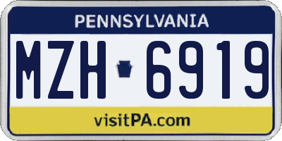 PA license plate MZH6919