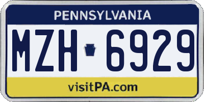 PA license plate MZH6929