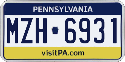 PA license plate MZH6931