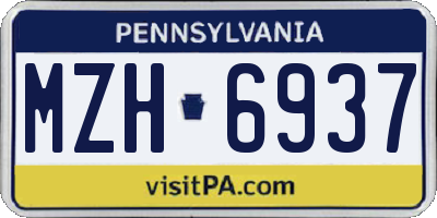 PA license plate MZH6937