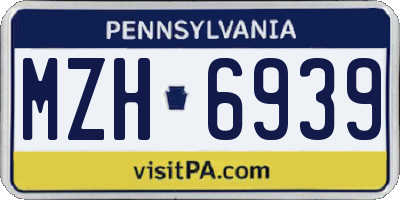 PA license plate MZH6939
