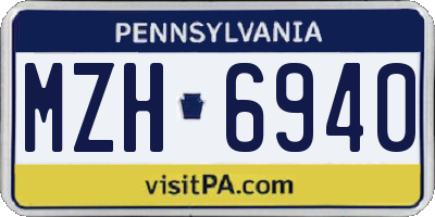 PA license plate MZH6940