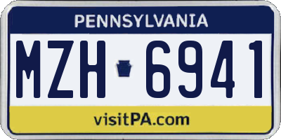 PA license plate MZH6941