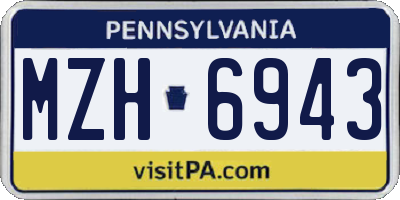 PA license plate MZH6943