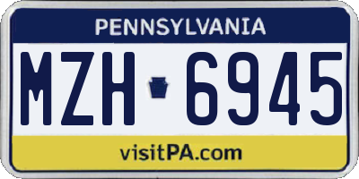 PA license plate MZH6945