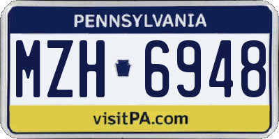 PA license plate MZH6948