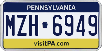 PA license plate MZH6949