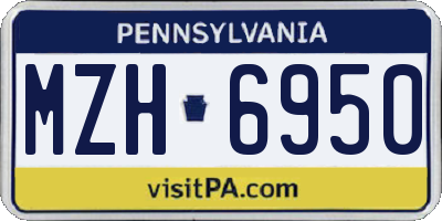 PA license plate MZH6950