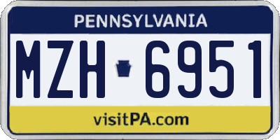 PA license plate MZH6951