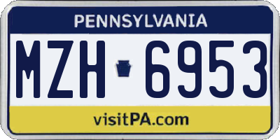 PA license plate MZH6953