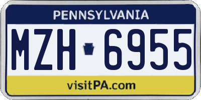 PA license plate MZH6955