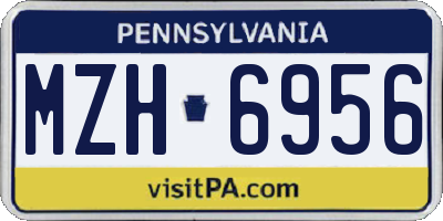 PA license plate MZH6956