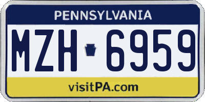 PA license plate MZH6959