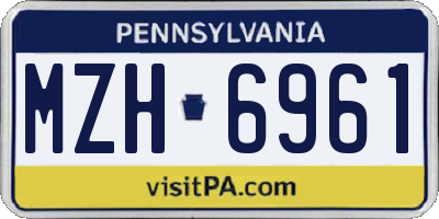 PA license plate MZH6961